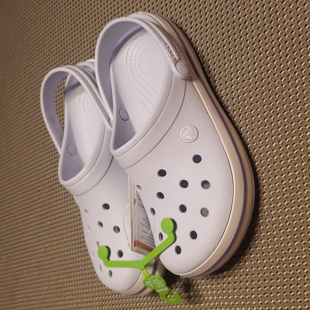 Crocs Women's Size 9 Classic Clog - White and Blue - Picture 3 of 6
